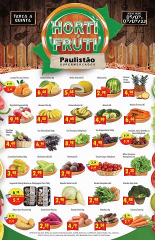 Catálogo Paulistão Supermercados em São Bernardo do Campo | Tabloide Hortifrúti | 05/07/2022 - 07/07/2022