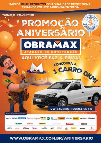 Promoções de Material de Construção em São Bernardo do Campo | Promoção Aniversário de Obramax | 15/06/2022 - 10/07/2022