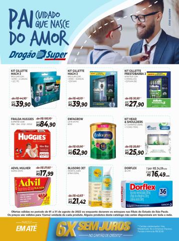 Promoções de Farmácias e Drogarias em São Vicente | Ofertas Mês dos Pais de Drogão Super | 01/08/2022 - 31/08/2022