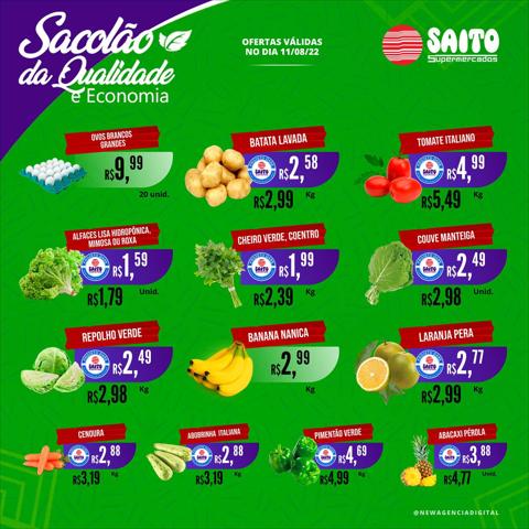 Promoções de Supermercados em Atibaia | Encarte Saito Supermercados de Saito Supermercados | 10/08/2022 - 11/08/2022
