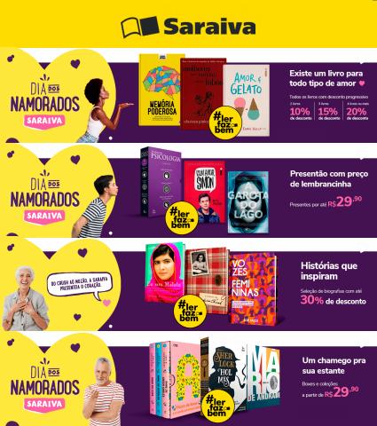 Promoções de Livraria, Papelaria e Material Escolar em Guarulhos | Ofertas Dia Dos Namorados de Livraria Saraiva | 01/06/2022 - 12/07/2022