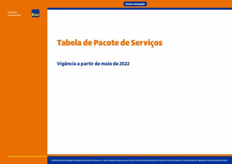 Promoções de Bancos e Serviços | Tabela de Pacote de Servicos de Itaú | 17/05/2022 - 31/08/2022