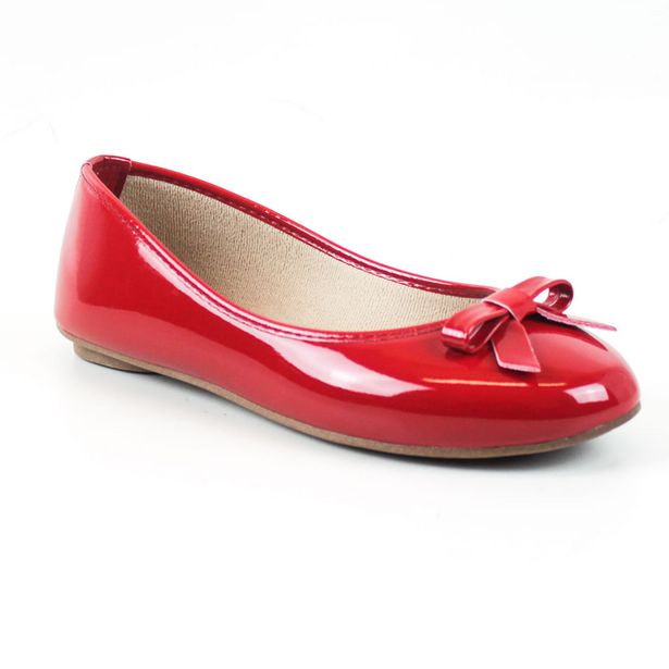 Oferta de Sapatilha Tag Shoes Verniz Laço Bico Redondo Macia Conforto por R$39,9