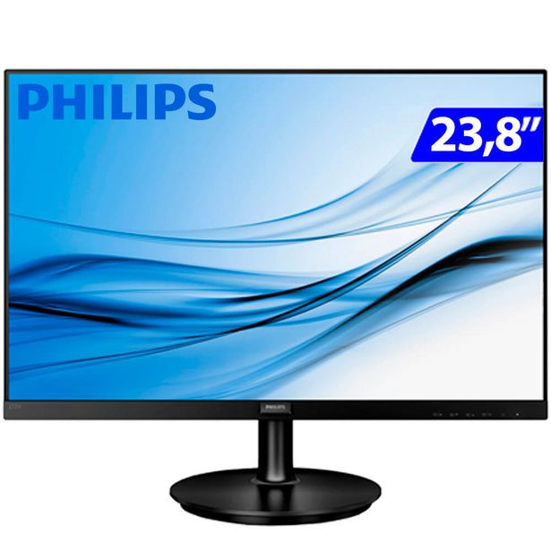 Oferta de Monitor Philips LCD LED 23.8" Widescreen Full HD HDMI VGA 242V8A - Preto por R$1230