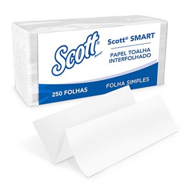 Oferta de Papel toalha interfolha 21,5x19,2 2 dobras Scott Kimberly PT 1000 FL por R$35,5