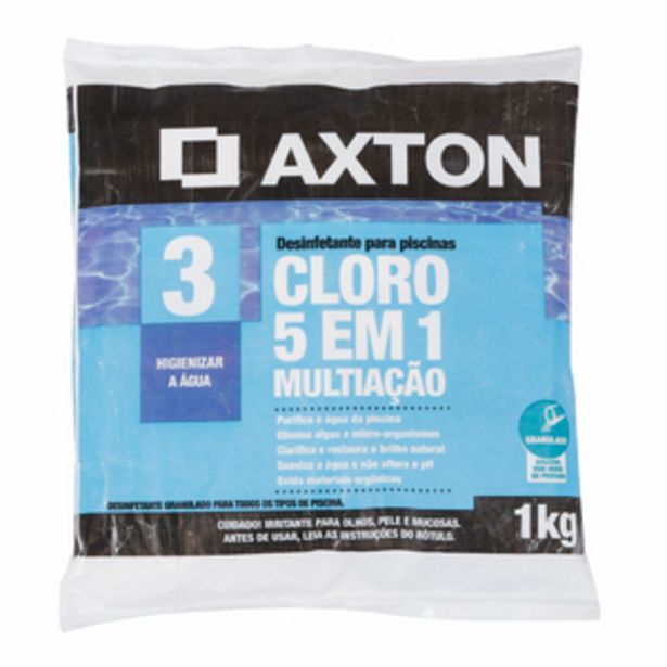 Oferta de Cloro 5 em 1 Multiação 1Kg Axton por R$34,9