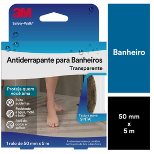 Oferta de Fita Antiderrapante para Banheiros Transparente 50mmx5m Safety Walk 3M por R$61,9