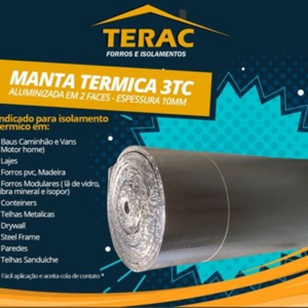 Oferta de Manta Termica 3tc Rr 10mm 12 X 1,25m C/ 15m2 + Fita Aluminizada por R$402,71