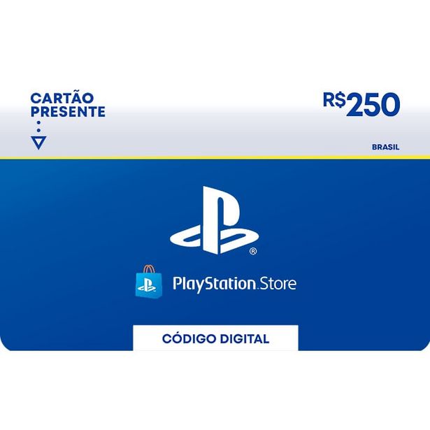 Oferta de Cartao Digital Playstation Store R$250 por R$250 em Farmácias Pague Menos