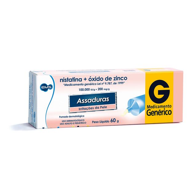 Oferta de Nistatina+óxido Zinco Pomada 60g Genérico Ems por R$17,35