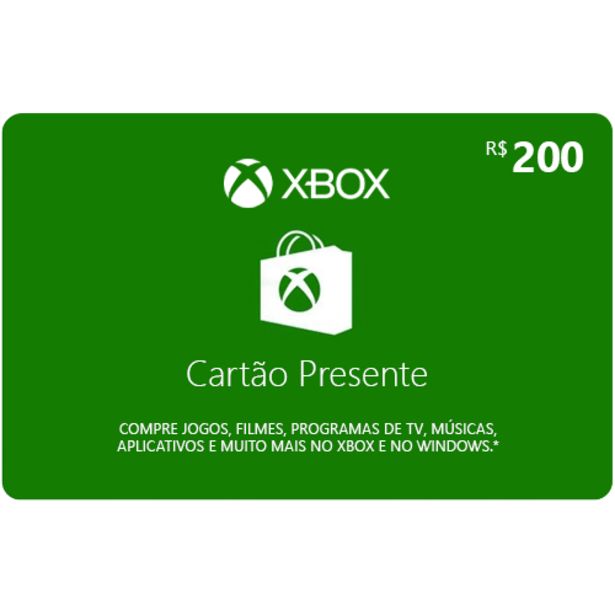 Oferta de Cartao Digital Xbox Live Credits 200,00 por R$200 em Farmácias Pague Menos