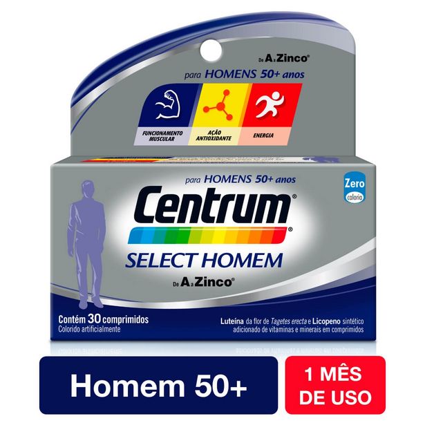 Oferta de Suplemento Vitamínico-Mineral Centrum Select Homem com 30 Comprimidos por R$66,39