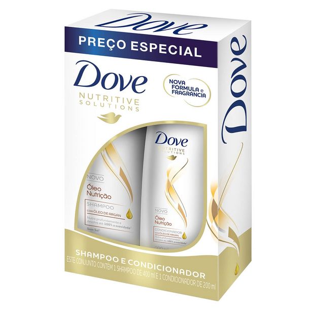 Oferta de Kit Dove Óleo Nutrição Shampoo com 400ml + Condicionador com 200ml por R$17,89
