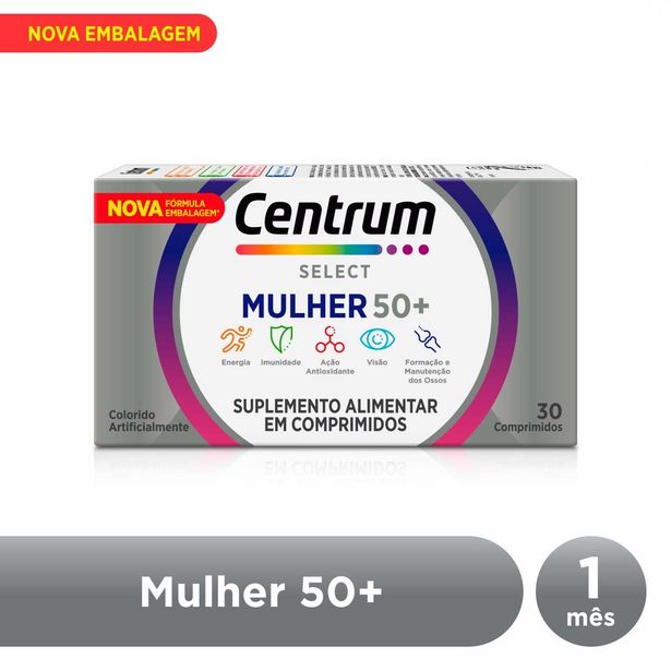 Oferta de Suplemento Vitamínico-Mineral Centrum Select Mulher com 30 comprimidos por R$69,59