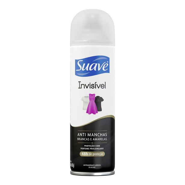 Oferta de Desodorante Aerosol Suave Feminino Invisible 150ml por R$7,99