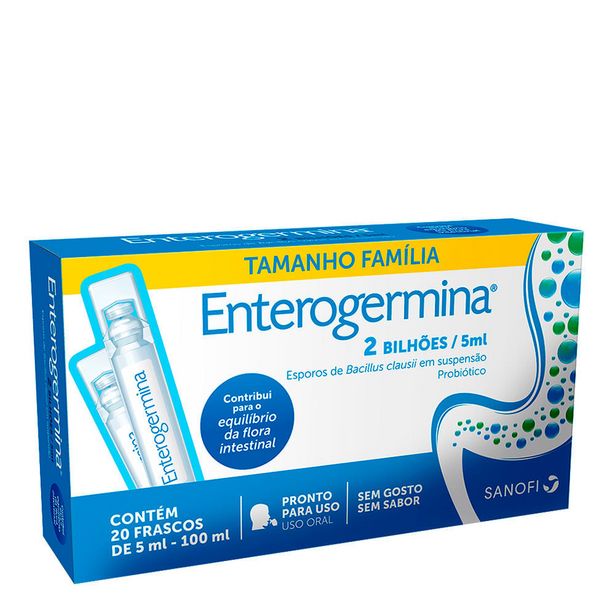 Oferta de Probiótico Enterogermina 5ml Sanofi 20 Frascos por R$49,9