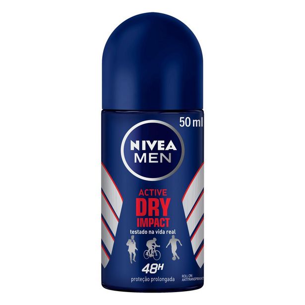 Oferta de Desodorante Roll-On Dry Impact 50ml - Nivea Men por R$6,49