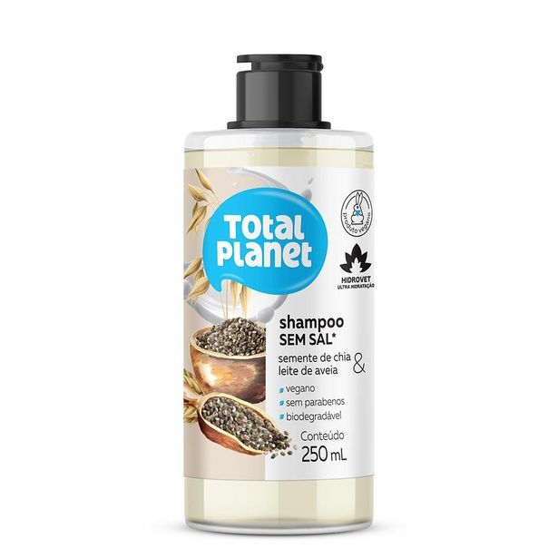 Oferta de Shampoo Total Planet Sem Sal - Semente de Chia Leite de Aveia por R$23,99