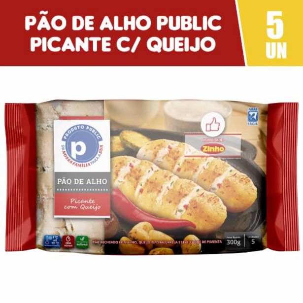 Oferta de Pão de Alho Public 300g Picante Qualidade Zinho por R$8,79