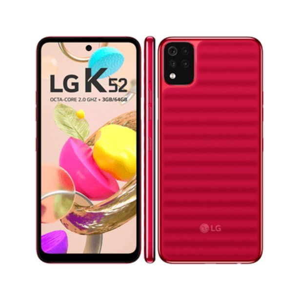 Oferta de Smartphone LG K52 64GB Vermelho por R$1083,9