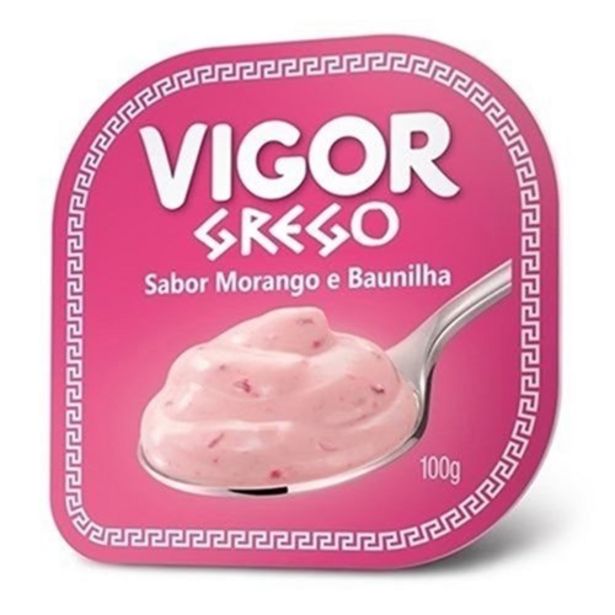 Oferta de Iogurte Grego de Morango e Baunilha Vigor 100G por R$1,49