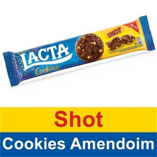 Oferta de Biscoito Lacta Cookies Shot 80G por R$2,99