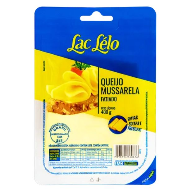 Oferta de Queijo Lac Lélo mussarela 400g por R$16,9