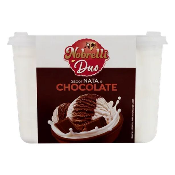 Oferta de Sorvete Nata e Chocolate Nobrelli Duo Pote 1,8l por R$13,9