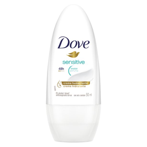Oferta de Desodorante roll-on Dove sensitive sem perfume 50ml por R$12,98