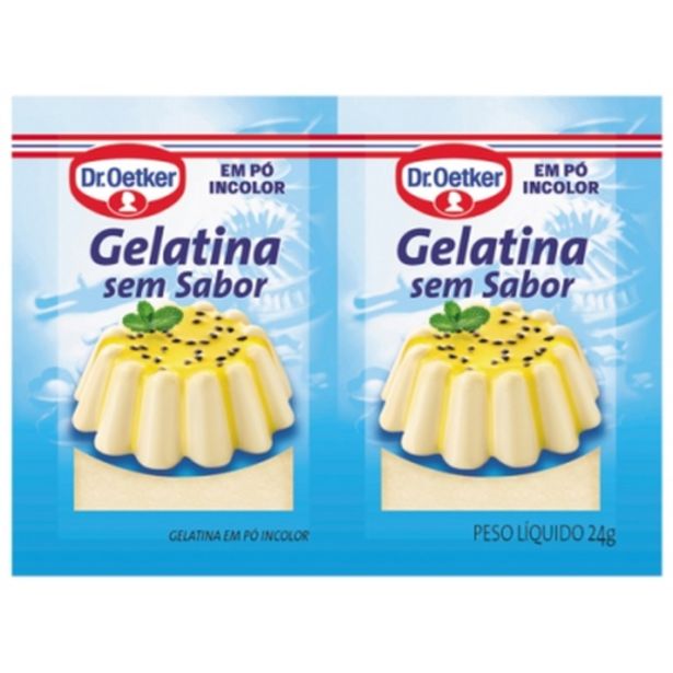 Oferta de Gelatina Dr.Oetker sem sabor branca 24g por R$8,15