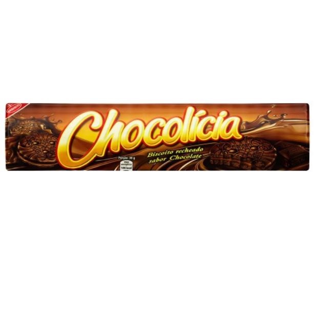 Oferta de Biscoito Recheado Sabor Chocolate Chocolícia 143G por R$2,99