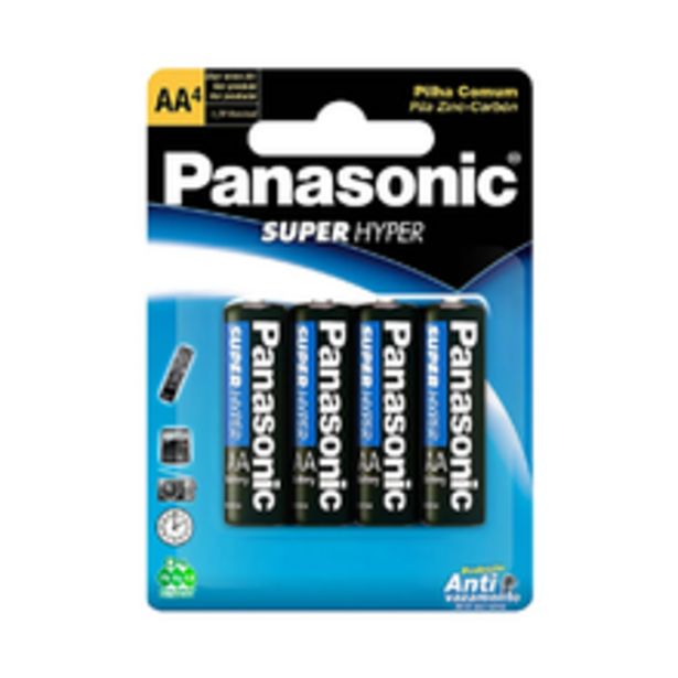 Oferta de Pilha Panasonic Pequena Com 4 Unidades por R$9,99