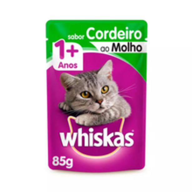 Oferta de Ração Úmida Para Gatos Adultos Whiskas Cordeiro Ao Molho 85g por R$2,99
