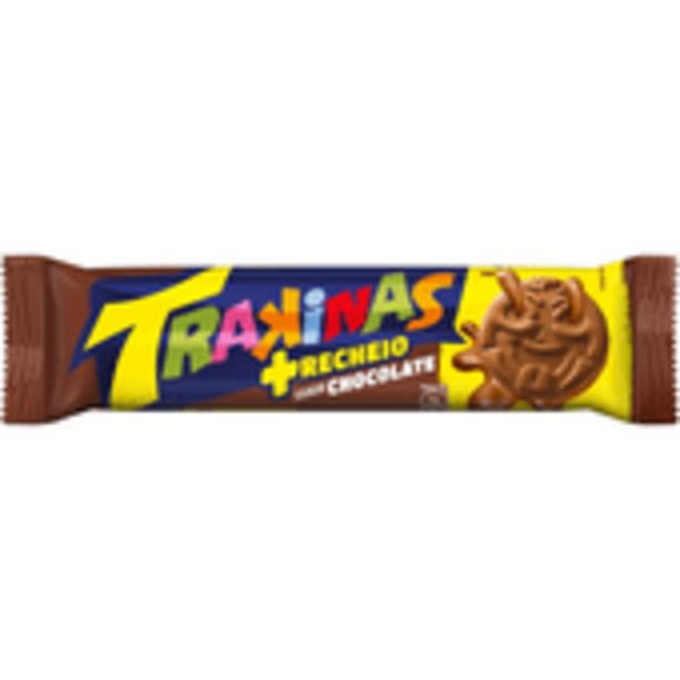 Oferta de Biscoito Recheado Trakinas Mais Mais Chocolate 126g por R$1,89