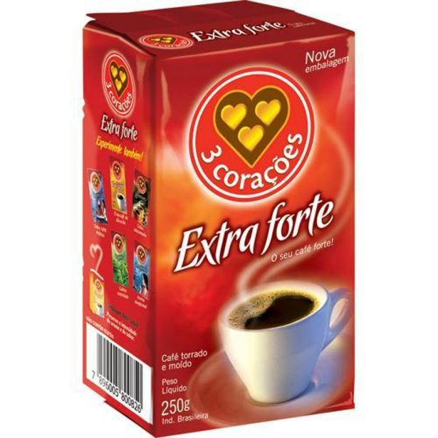 Oferta de Cafe 3 Coracoes Extra Forte Vacuo 250g por R$7,49