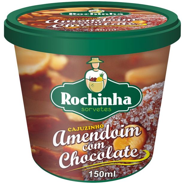 Oferta de Sorvete de Massa Amendoim com Chocolate Rochinha Pote 150ml por R$11,49
