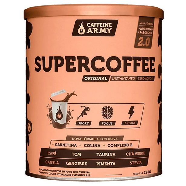 Oferta de Supercoffee 2.0 Original Zero Açúcar Caffeine Army 220g por R$122,9