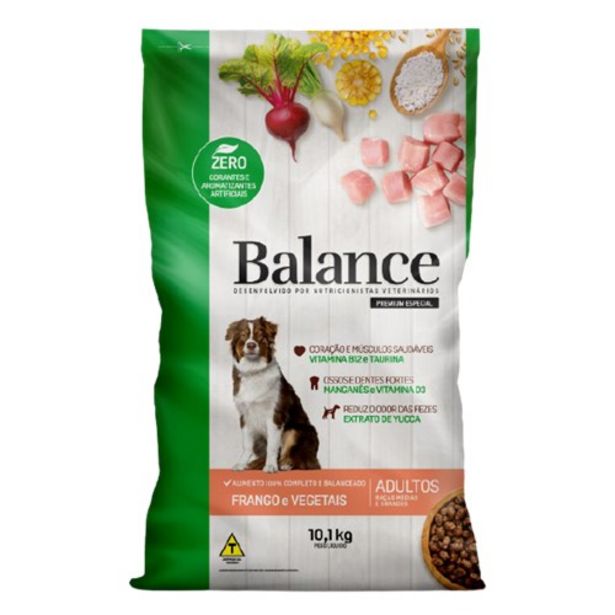 Oferta de Alimento para Cães Balance Premium Adulto 10Kg por R$93,26
