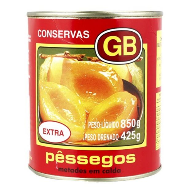 Oferta de Pêssego em Calda Gb Extra Lata 425G por R$8,95