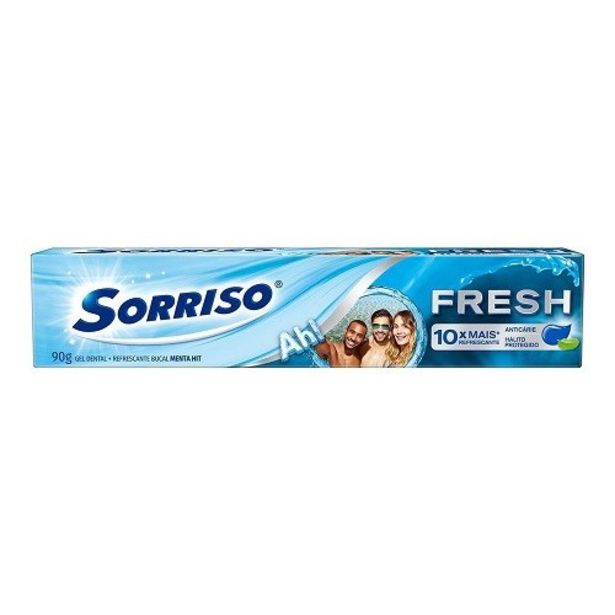 Oferta de Creme Dental Menta Hit Sorriso Fresh Caixa 90G por R$4,23