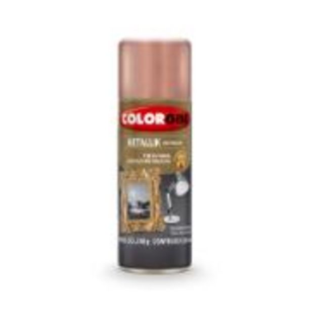 Oferta de Tinta Spray Brilhante Metallik Interno - Rosê - 350ml - Colorgin  por R$28,9