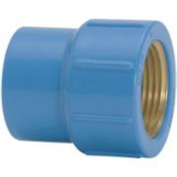 Oferta de Luva com Bucha de Latão PVC Azul 25 mm x 1 2" - Amanco  por R$8,9