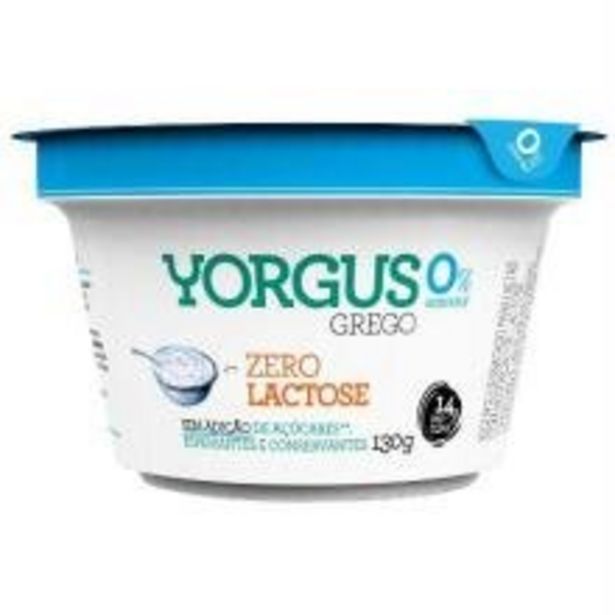 Oferta de Iogurte Grego YORGUS Desnatado Natural Zero Lactose Pote 130g por R$7,15