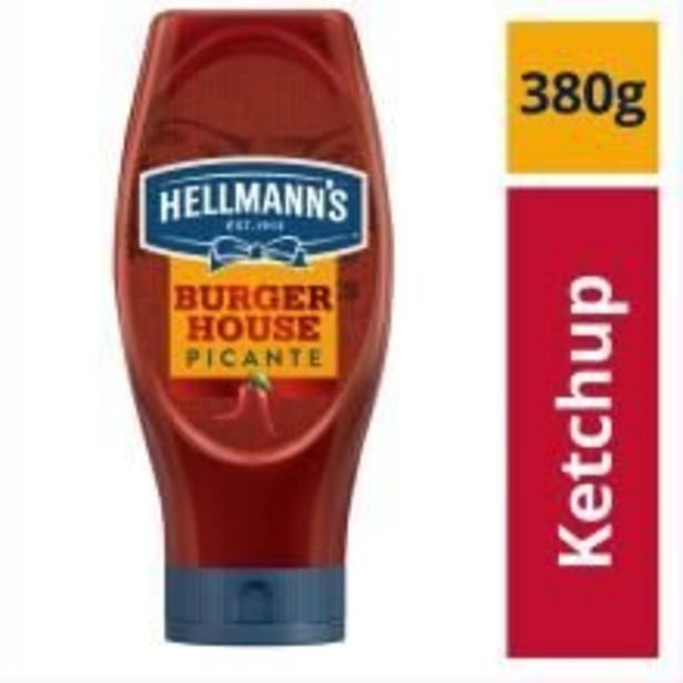 Oferta de Ketchup HELLMANN'S Burguer House Picante 380g por R$6,99