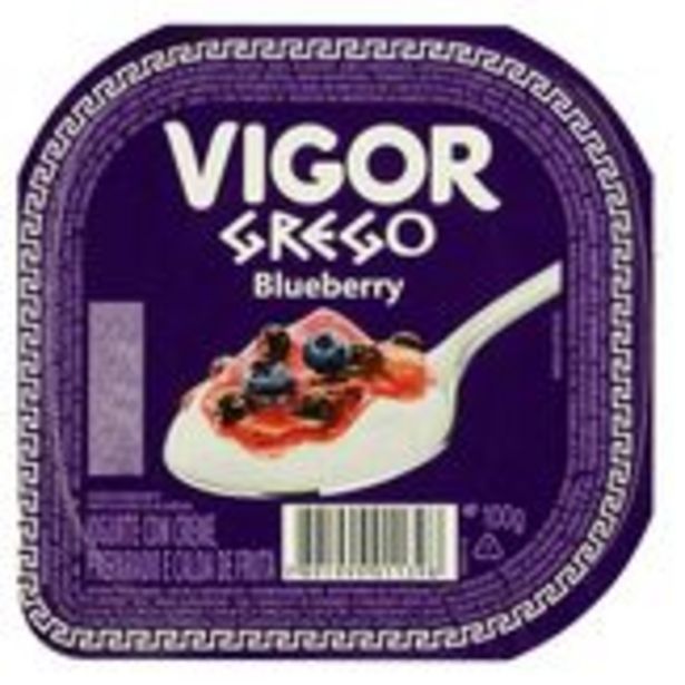 Oferta de Iogurte Grego Calda Blueberry Vigor Pote 100g por R$2,59