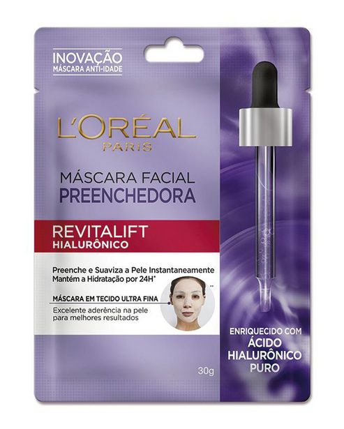Oferta de Máscara Facial Preenchedora  L’Oréal Paris Revitalift Hialurônico 30g por R$19