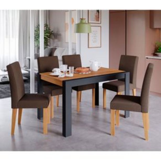 Oferta de Mesa de Jantar Cimol Grace 130 x 90 cm e 06 Cadeiras Maia por R$1399