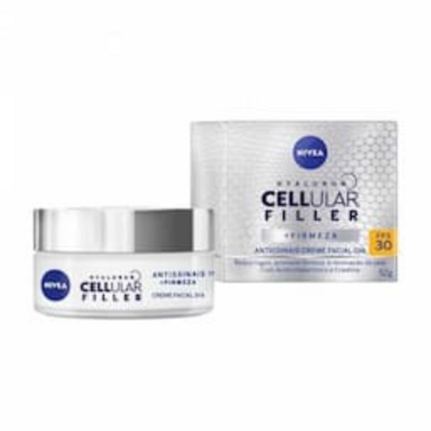 Oferta de Creme Facial Antissinais Nivea Hyaluron Cellular Filler Dia FPS 30 com 50ml por R$64,59