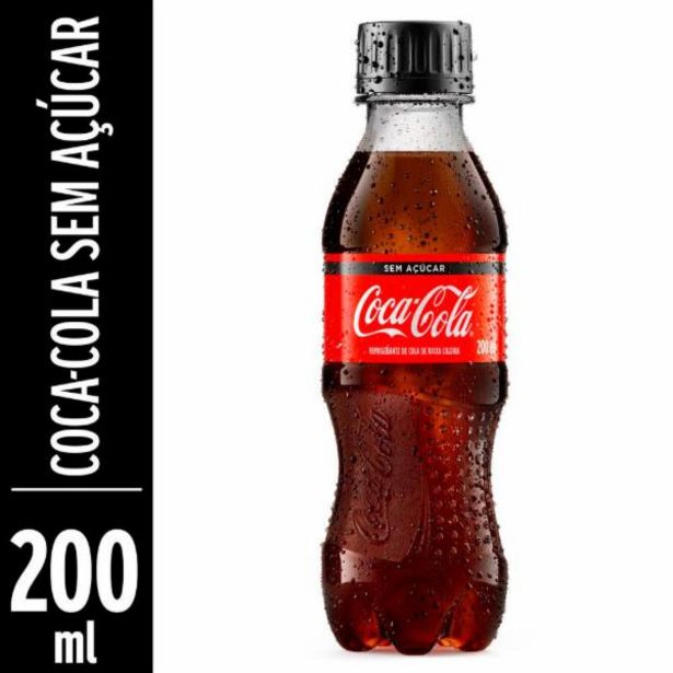 Oferta de Refrigerante Coca Cola zero PET 200mL por R$1,49