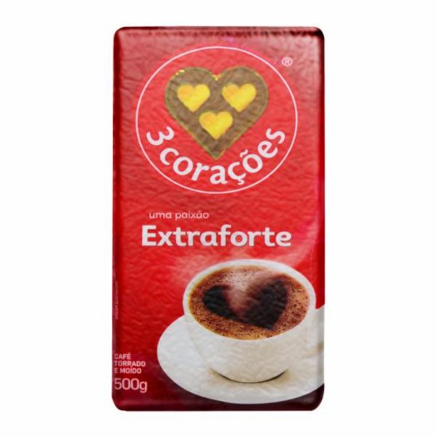 Oferta de Café 3 Corações extra forte vacuo 500g por R$16,99
